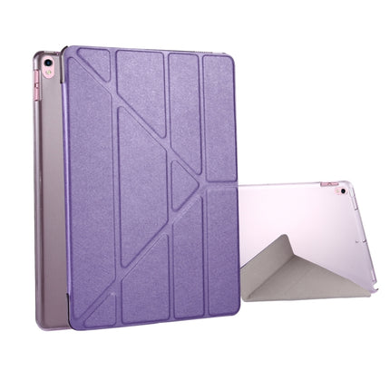 For iPad Pro 10.5 inch Silk Texture Horizontal Deformation Flip Leather Case with 4-folding Holder & Sleep / Wake-up(Purple)-garmade.com