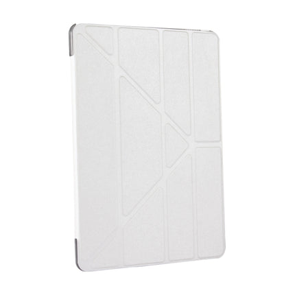 For iPad Pro 10.5 inch Silk Texture Horizontal Deformation Flip Leather Case with 4-folding Holder & Sleep / Wake-up(White)-garmade.com