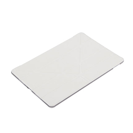 For iPad Pro 10.5 inch Silk Texture Horizontal Deformation Flip Leather Case with 4-folding Holder & Sleep / Wake-up(White)-garmade.com