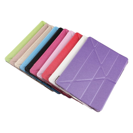 For iPad Pro 10.5 inch Silk Texture Horizontal Deformation Flip Leather Case with 4-folding Holder & Sleep / Wake-up(Blue)-garmade.com