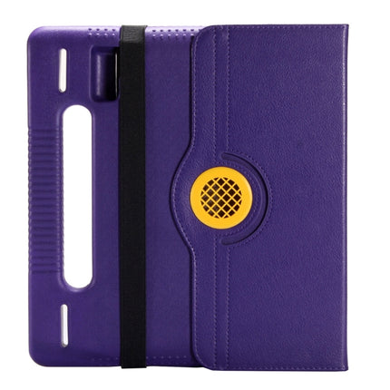 360 Degree Rotation Leather Case + Removable EVA Bumper Protective Cover for iPad 10.2 / iPad Air 10.5 （2019） / iPad Pro 10.5 inch, with Handle & 3 Gears Holder & Sleep / Wake-up(Purple)-garmade.com