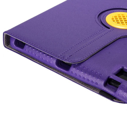 360 Degree Rotation Leather Case + Removable EVA Bumper Protective Cover for iPad 10.2 / iPad Air 10.5 （2019） / iPad Pro 10.5 inch, with Handle & 3 Gears Holder & Sleep / Wake-up(Purple)-garmade.com