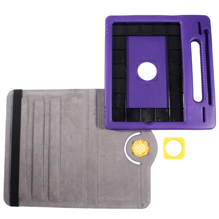 360 Degree Rotation Leather Case + Removable EVA Bumper Protective Cover for iPad 10.2 / iPad Air 10.5 （2019） / iPad Pro 10.5 inch, with Handle & 3 Gears Holder & Sleep / Wake-up(Purple)-garmade.com