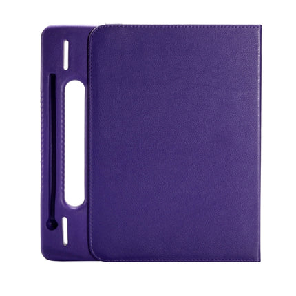 360 Degree Rotation Leather Case + Removable EVA Bumper Protective Cover for iPad 10.2 / iPad Air 10.5 （2019） / iPad Pro 10.5 inch, with Handle & 3 Gears Holder & Sleep / Wake-up(Purple)-garmade.com