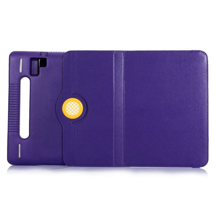 360 Degree Rotation Leather Case + Removable EVA Bumper Protective Cover for iPad 10.2 / iPad Air 10.5 （2019） / iPad Pro 10.5 inch, with Handle & 3 Gears Holder & Sleep / Wake-up(Purple)-garmade.com