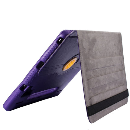 360 Degree Rotation Leather Case + Removable EVA Bumper Protective Cover for iPad 10.2 / iPad Air 10.5 （2019） / iPad Pro 10.5 inch, with Handle & 3 Gears Holder & Sleep / Wake-up(Purple)-garmade.com