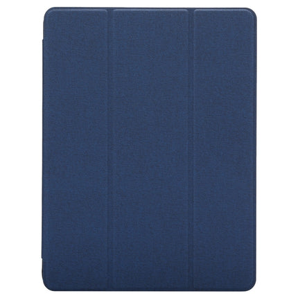 Cloth Texture Pattern Horizontal Flip Leather Case for iPad Pro 10.5 inch ,with Three-folding Holder & Pen Slots (Blue)-garmade.com
