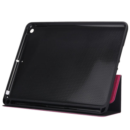 Cloth Texture Pattern Horizontal Flip Leather Case for iPad Pro 10.5 inch ,with Three-folding Holder & Pen Slots (Magenta)-garmade.com