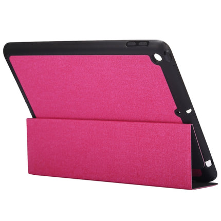 Cloth Texture Pattern Horizontal Flip Leather Case for iPad Pro 10.5 inch ,with Three-folding Holder & Pen Slots (Magenta)-garmade.com