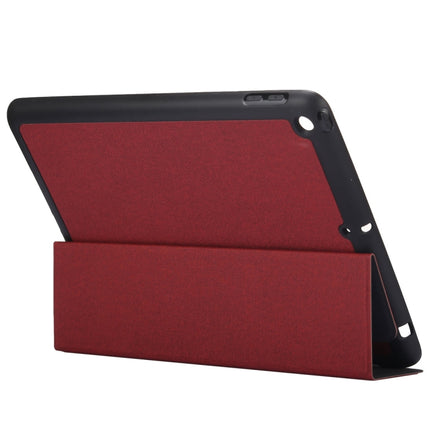 Cloth Texture Pattern Horizontal Flip Leather Case for iPad Pro 10.5 inch ,with Three-folding Holder & Pen Slots (Red)-garmade.com