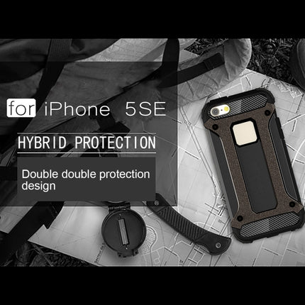 Tough Armor TPU + PC Combination Case for iPhone SE & 5 & 5s(Black)-garmade.com