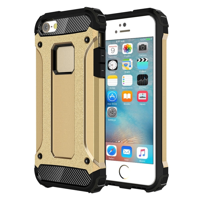 Tough Armor TPU + PC Combination Case for iPhone SE & 5 & 5s(Gold)-garmade.com