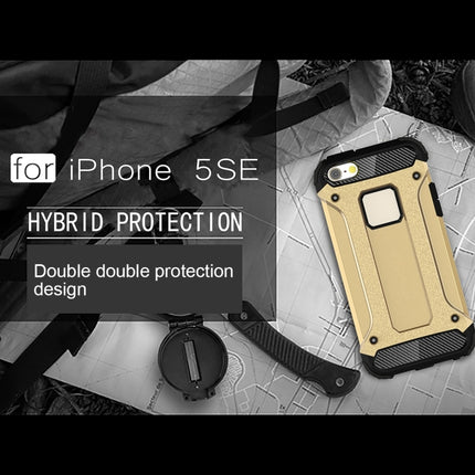 Tough Armor TPU + PC Combination Case for iPhone SE & 5 & 5s(Gold)-garmade.com
