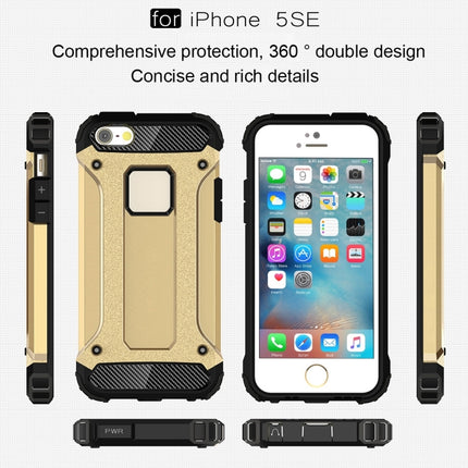 Tough Armor TPU + PC Combination Case for iPhone SE & 5 & 5s(Gold)-garmade.com