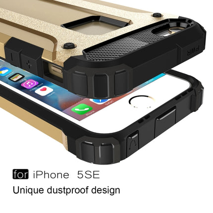 Tough Armor TPU + PC Combination Case for iPhone SE & 5 & 5s(Gold)-garmade.com