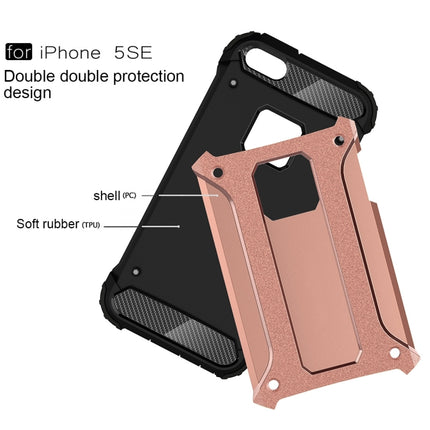 Tough Armor TPU + PC Combination Case for iPhone SE & 5 & 5s(Rose Gold)-garmade.com