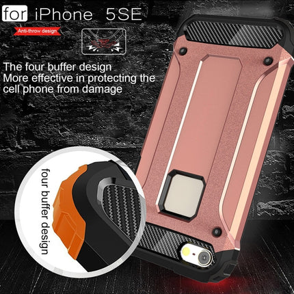 Tough Armor TPU + PC Combination Case for iPhone SE & 5 & 5s(Rose Gold)-garmade.com