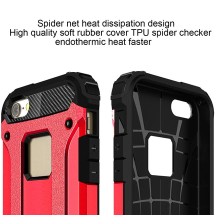 Tough Armor TPU + PC Combination Case for iPhone SE & 5 & 5s(Red)-garmade.com