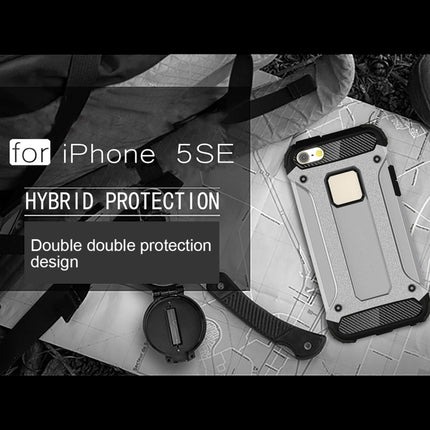 Tough Armor TPU + PC Combination Case for iPhone SE & 5 & 5s(Silver)-garmade.com