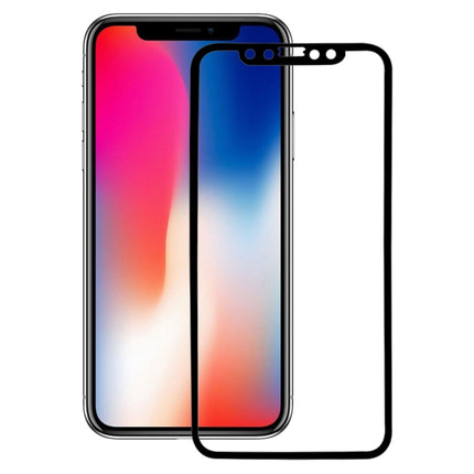 For iPhone X 0.26mm 9H Surface Hardness 3D Explosion-proof Full Screen Carbon Fiber Soft Edges Tempered Glass Screen Film(Black)-garmade.com