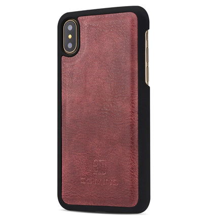 DG.MING for iPhone X / XS Crazy Horse Texture Horizontal Flip Detachable Magnetic Protective Case with Holder & Card Slots & Wallet(Red)-garmade.com
