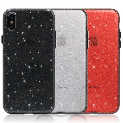 For iPhone X / XS Shimmering Powder PC Protective Back Cover Hard Case(Black)-garmade.com