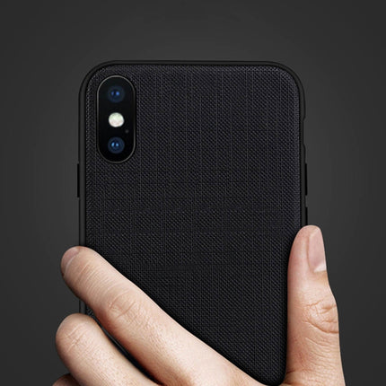 MOFI for iPhone X Anti-slip Full Coverage PC + TPU + Cloth Protective Back Cover Case(Black)-garmade.com
