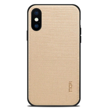 MOFI for iPhone X Anti-slip Full Coverage PC + TPU + Cloth Protective Back Cover Case(Gold)-garmade.com