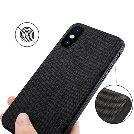 MOFI for iPhone X Anti-slip Full Coverage PC + TPU + Cloth Protective Back Cover Case(Gold)-garmade.com