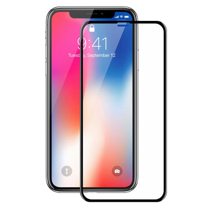 ENKAY Hat-Prince 0.26mm 9H Surface Hardness 6D Curved Edge Full Screen Tempered Glass Film for iPhone X(Black)-garmade.com