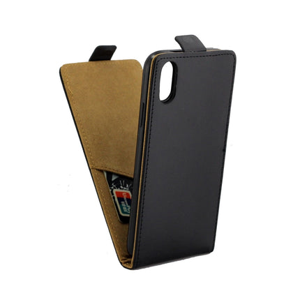Business Style Vertical Flip TPU Leather Case for iPhone X / XS, with Card Slot (Black)-garmade.com