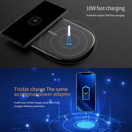 NILLKIN MC031 Gemini Dual Wireless Faster Charger QI Standard Smart Recognition 5/7.5/10W, For iPhone / Samsung / Nokia other QI Standard Smart Phones(Black)-garmade.com