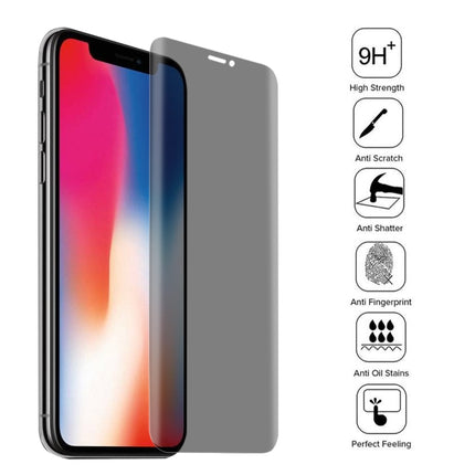 For iPhone X 0.3mm 9H Surface Hardness 3D Privacy Anti-glare Non-full Screen Tempered Glass Screen Protector-garmade.com