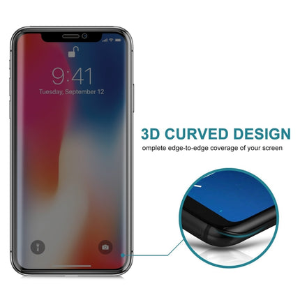 For iPhone X 0.3mm 9H Surface Hardness 3D Privacy Anti-glare Non-full Screen Tempered Glass Screen Protector-garmade.com