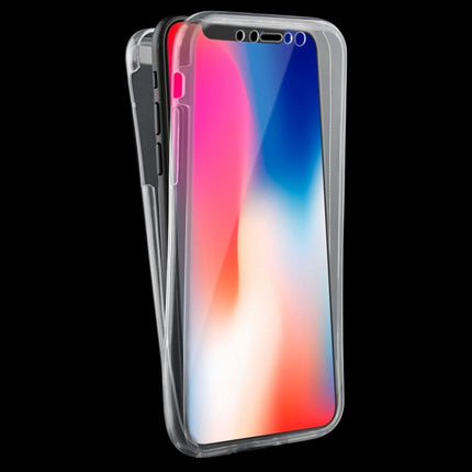 For iPhone X / XS 0.75mm Double-sided Full Coverage TPU Protective Case Back Cover(Transparent)-garmade.com