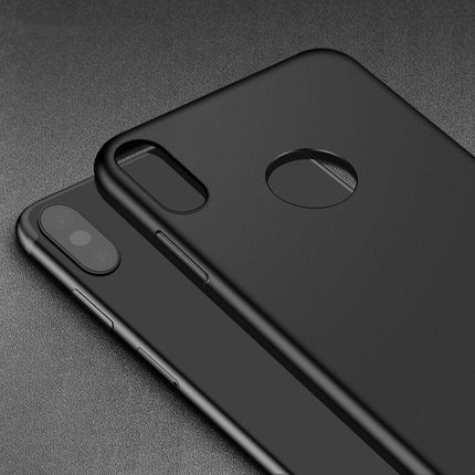 MOFI for iPhone X PC Ultra-thin Full Coverage Protective Back Cover Case With Round Hole Revealing Signs(Black)-garmade.com