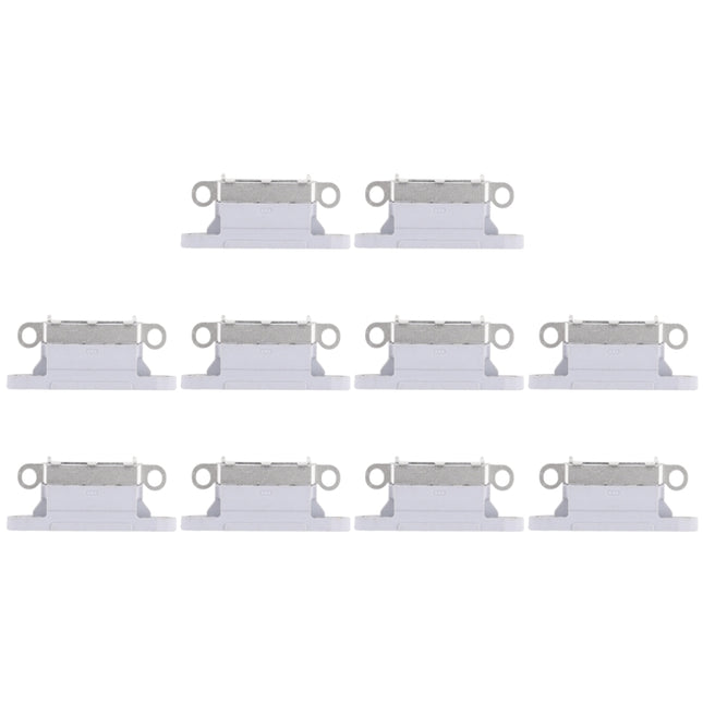 10 PCS Charging Port Connector for iPhone X(Grey)-garmade.com