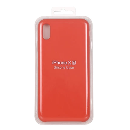 Pure Color Liquid Silicone + PC Dropproof Protective Back Cover Case for iPhone X / XS(Orange)-garmade.com