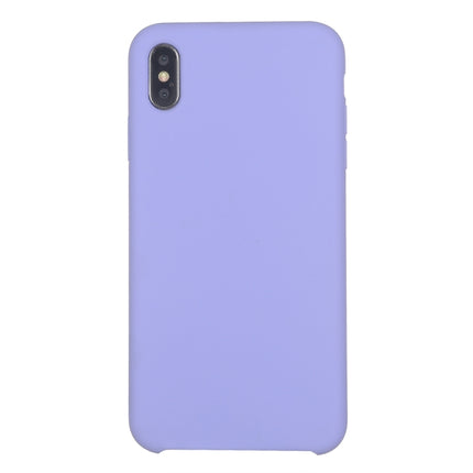 Pure Color Liquid Silicone + PC Dropproof Protective Back Cover Case for iPhone X / XS(Light Purple)-garmade.com