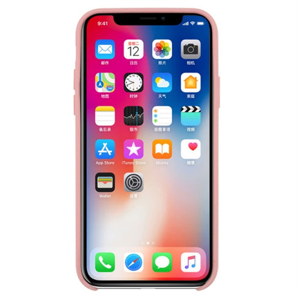 For iPhone X / XS Pure Color Liquid Silicone + PC Dropproof Protective Back Cover Case(Light Pink)-garmade.com