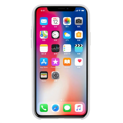 For iPhone X / XS Pure Color Liquid Silicone + PC Dropproof Protective Back Cover Case(White)-garmade.com