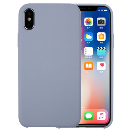 Pure Color Liquid Silicone + PC Dropproof Protective Back Cover Case for iPhone X / XS(Baby Blue)-garmade.com