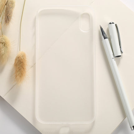 For iPhone X / XS Ultra-thin Frosted PP Protective Back Cover Case (White)-garmade.com