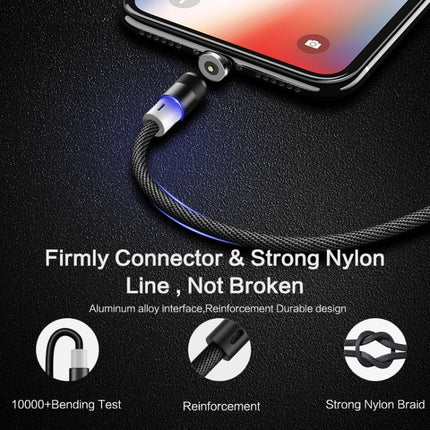 FLOVEME 1m 2A Output 360 Degrees Casual USB to 8 Pin Magnetic Charging Cable, Built-in Blue LED Indicator(Blue)-garmade.com