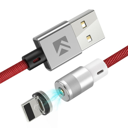 FLOVEME 1m 2A Output 360 Degrees Casual USB to 8 Pin Magnetic Charging Cable, Built-in Blue LED Indicator(Red)-garmade.com