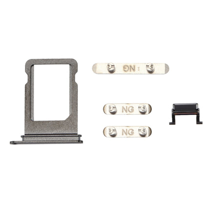 Card Tray + Volume Control Key + Power Button + Mute Switch Vibrator Key for iPhone X(Grey)-garmade.com