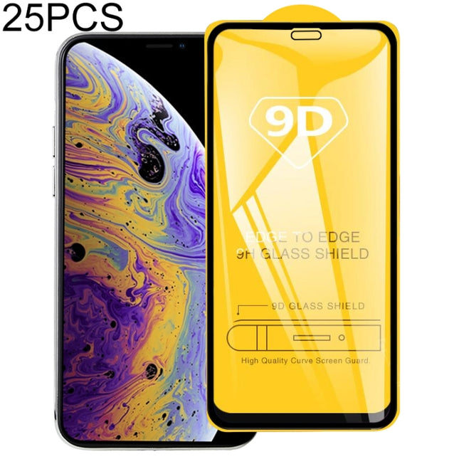 25 PCS 9H 9D Full Screen Tempered Glass Screen Protector for iPhone 11 Pro / XS / X-garmade.com