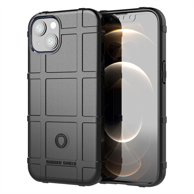Rugged Shield Full Coverage Shockproof TPU Case for iPhone 13(Black)-garmade.com