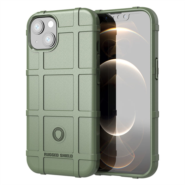Rugged Shield Full Coverage Shockproof TPU Case for iPhone 13(Green)-garmade.com