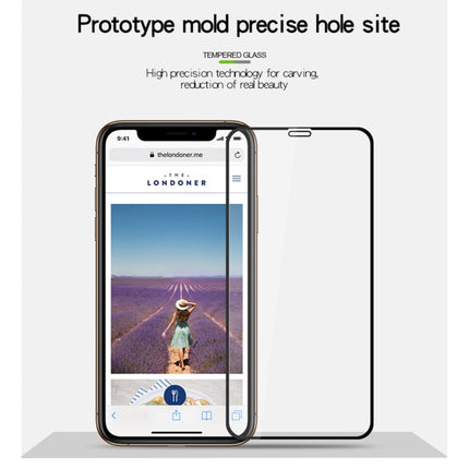 MOFI 9H Surface Hardness 2.5D Arc Edge Explosion-proof Full Screen Tempered Glass Film for iPhone 11 Pro Max / XS Max(White)-garmade.com